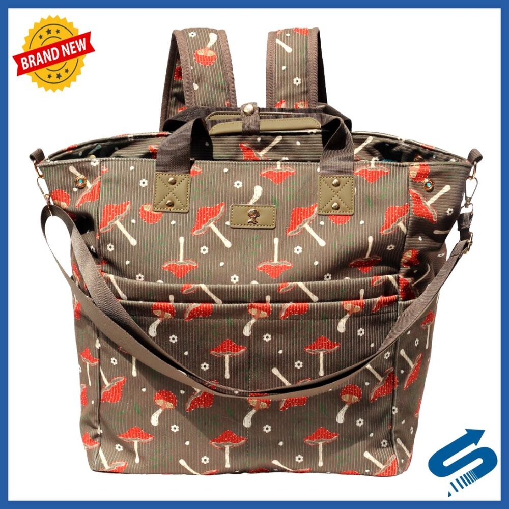 Multifunctional Tote Backpack Convertible Crossbody Bag with Insulated Pockets